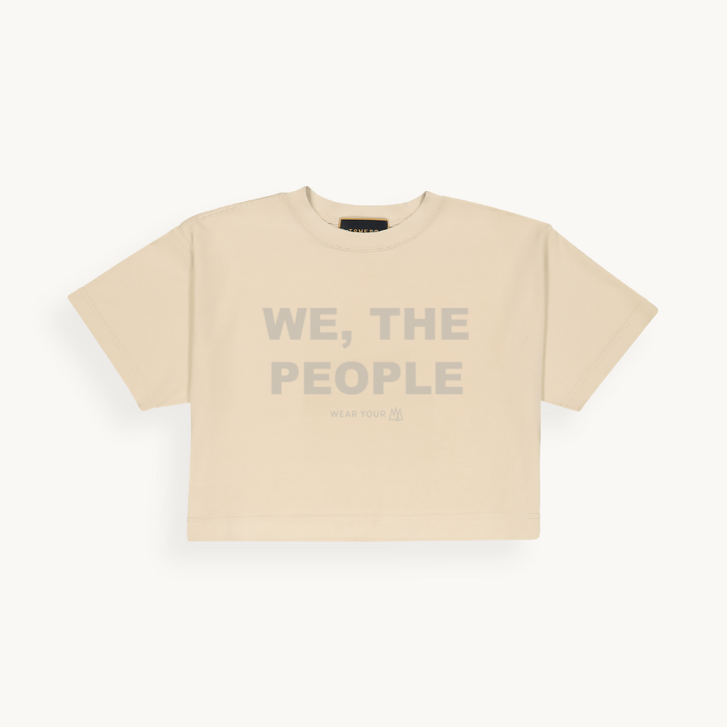 WE THE PEOPLE | CROPPED OATMEAL T-SHIRT