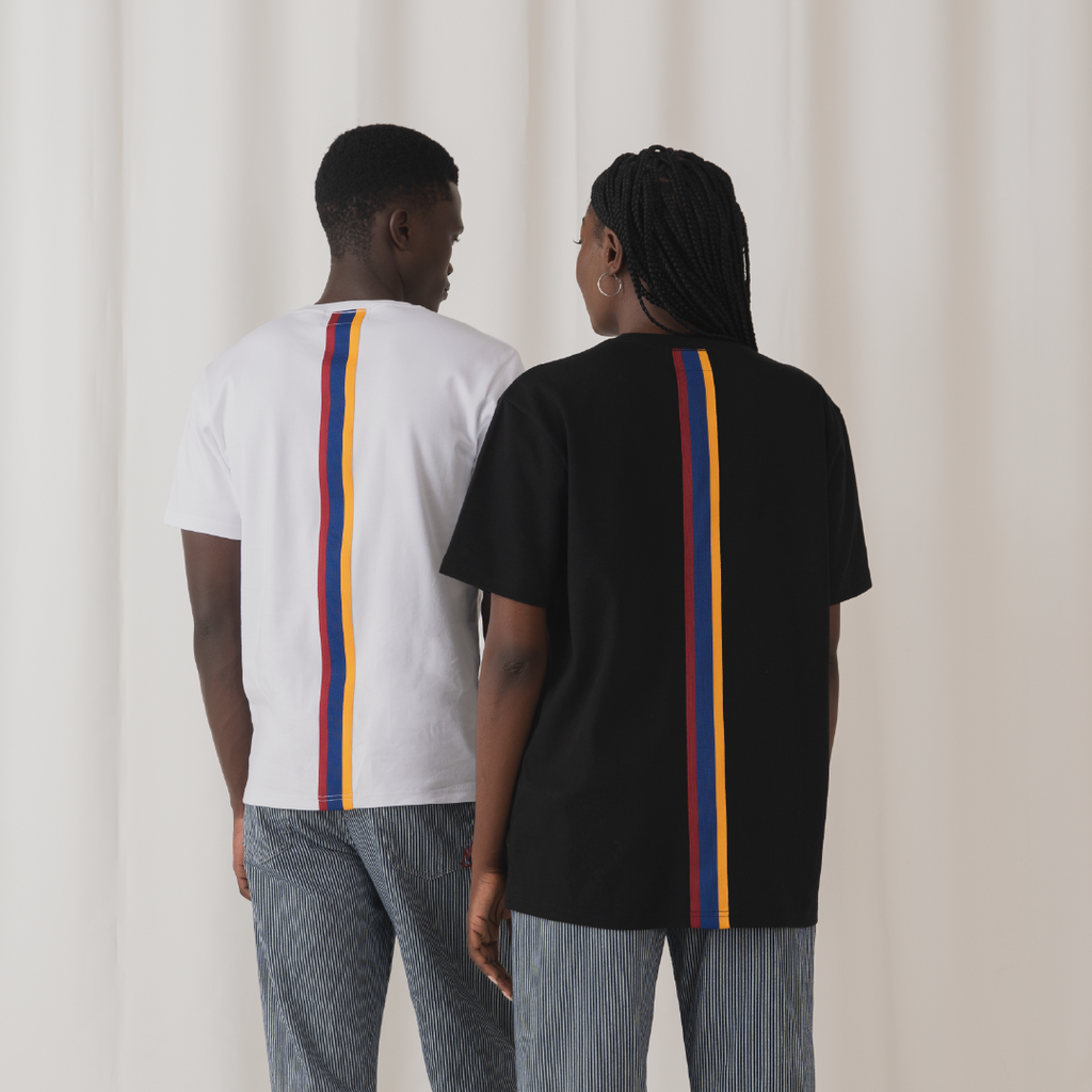 FLAG STRIPE BLACK T-SHIRT