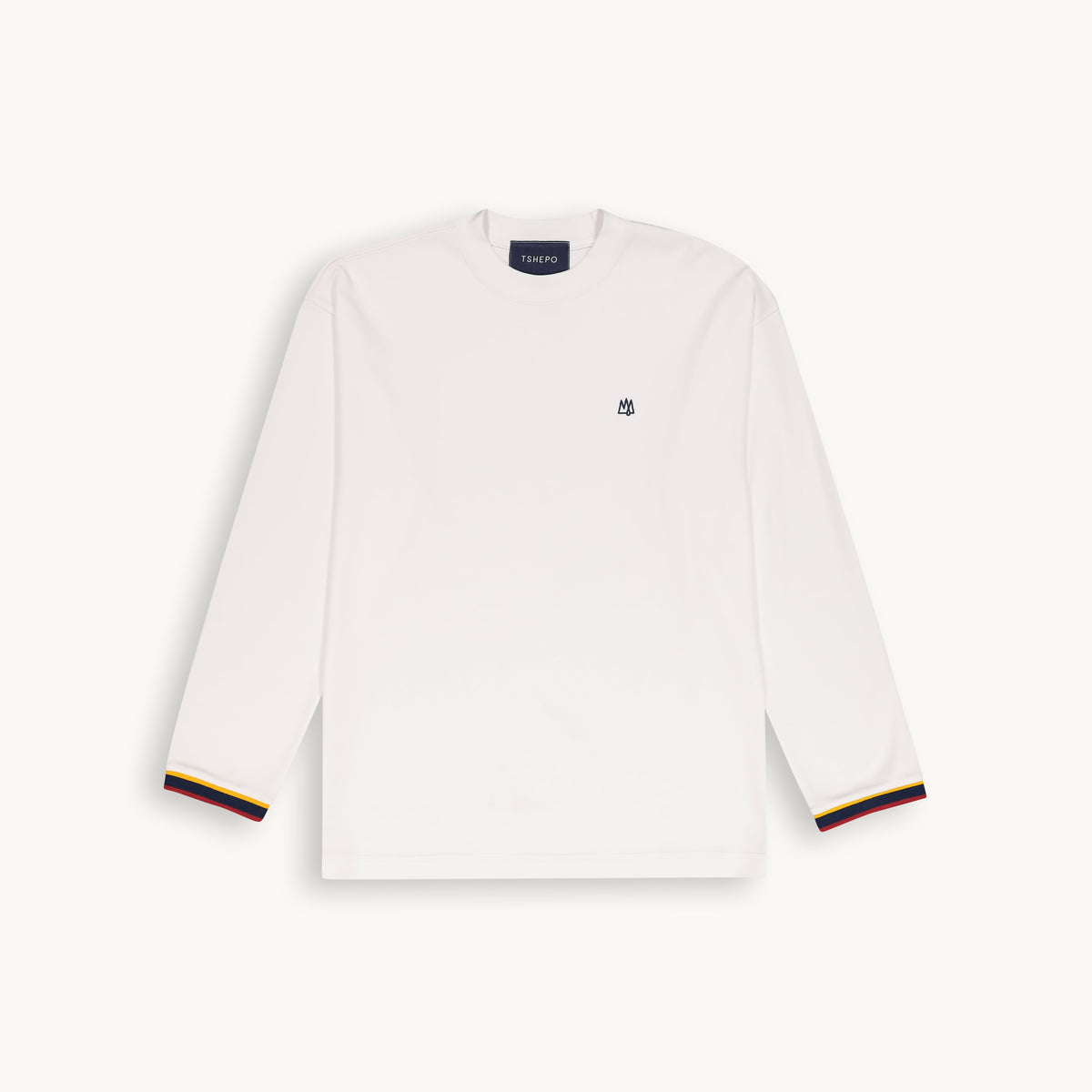 FLAG CUFF MONARCH LONG SLEEVE T-SHIRT WHITE