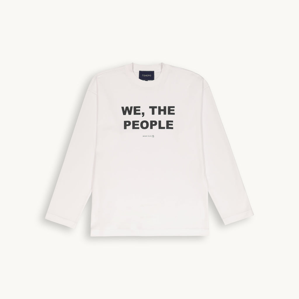 WE, THE PEOPLE LONG SLEEVE T-SHIRT - WHITE