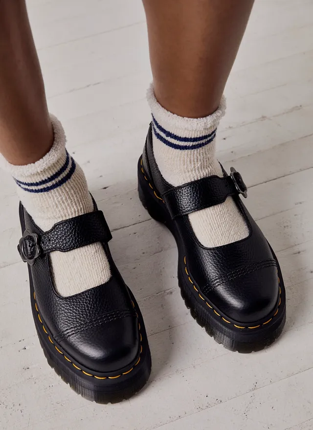 DR. MARTENS ADDINA FLOWER MARY JANE BLACK MILLED
