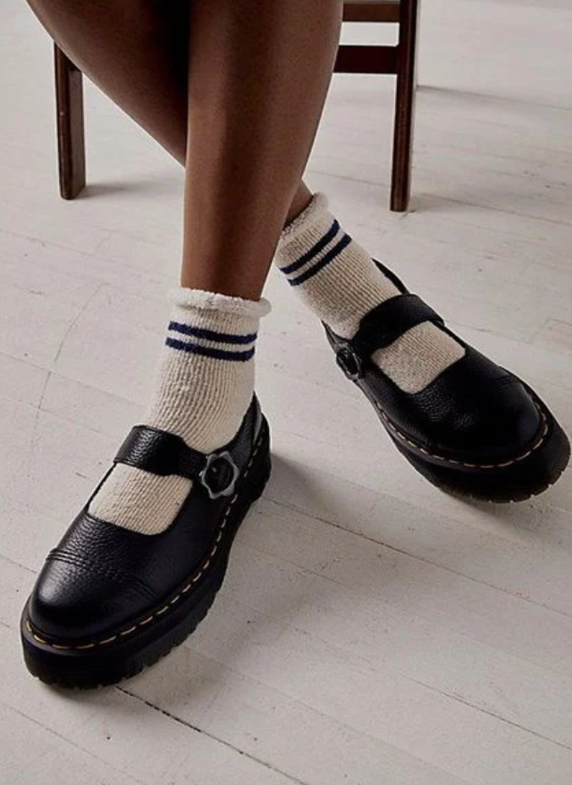 DR. MARTENS ADDINA FLOWER MARY JANE BLACK MILLED