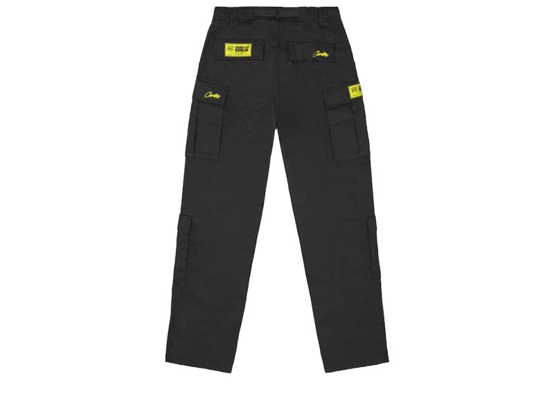Corteiz Alcatraz Cargo Pants Black Yellow