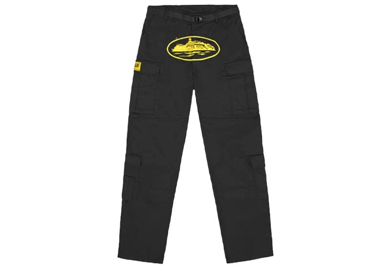 Corteiz Alcatraz Cargo Pants Black Yellow
