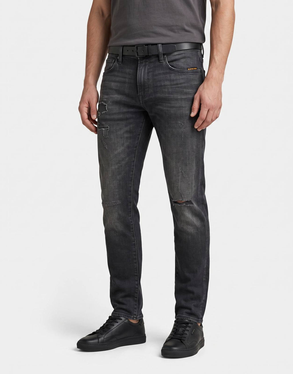 G-Star RAW 3301 Slim Worn in Ripped Black Jeans