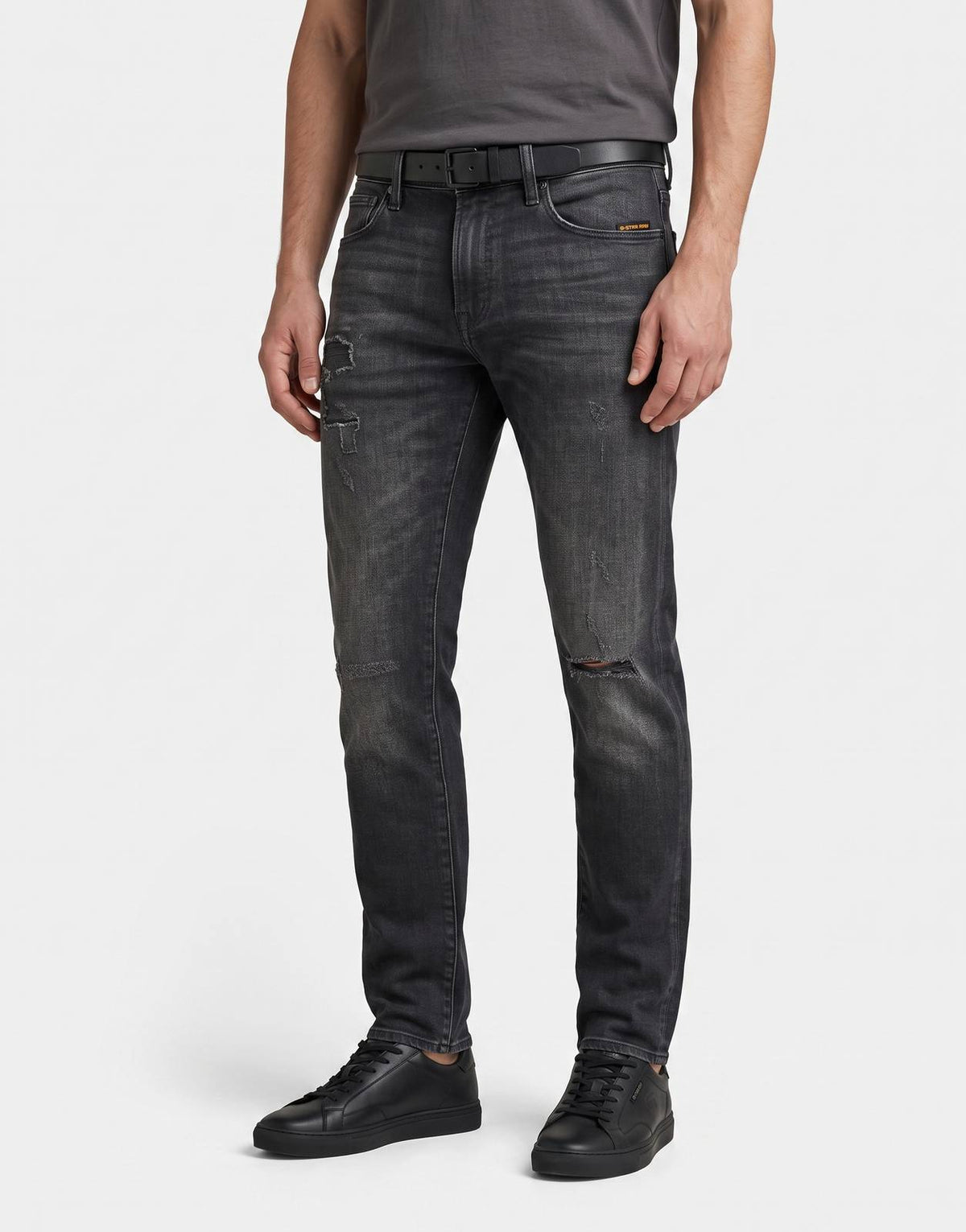 G-Star RAW 3301 Slim Worn in Ripped Black Jeans
