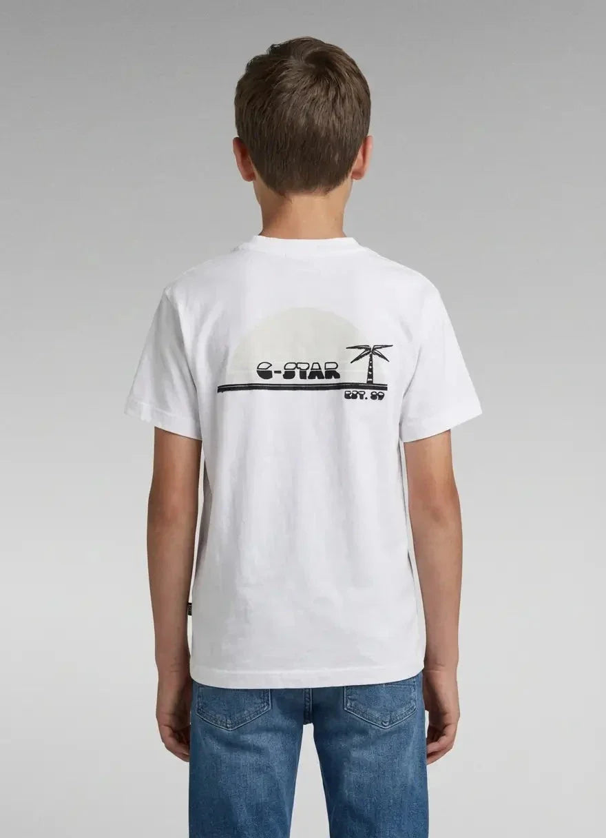 G-Star RAW Boys Cropped Relaxed White T-Shirt
