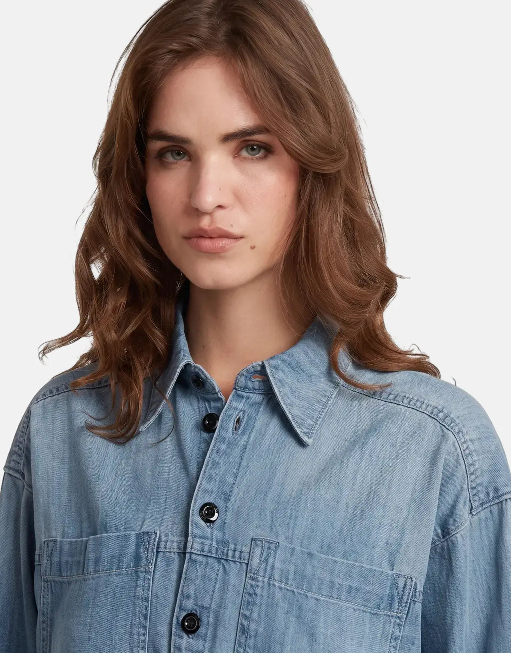 G-Star RAW Cropped Relaxed Shirt Faded Cadet Blue