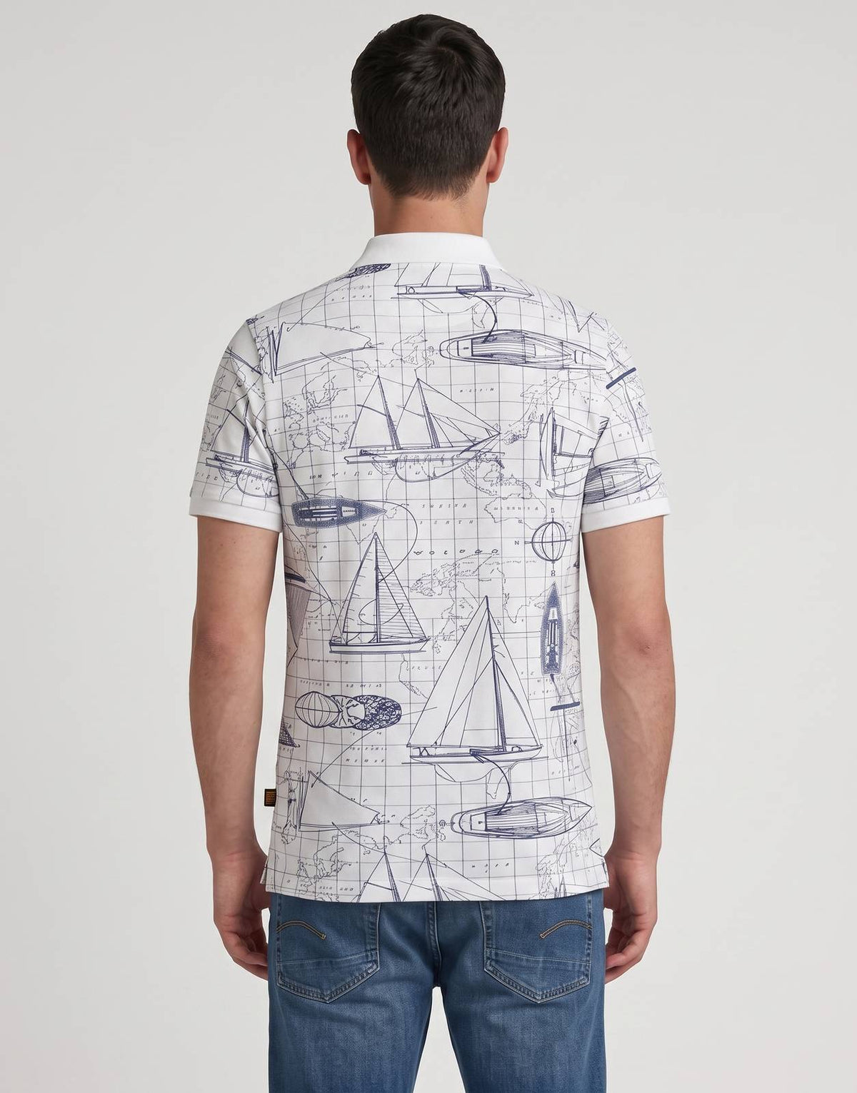 G-Star RAW Dunda Slim AOP White Polo Shirt