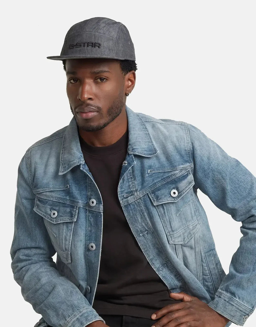 G-Star RAW Flat Brim 5 Raw Denim Panel Cap