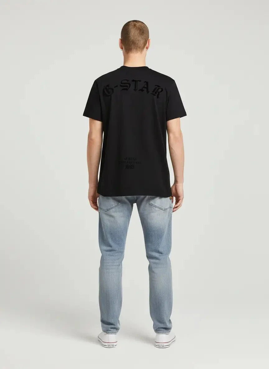 G-Star RAW Flock Back Graphic Black Loose T-Shirt