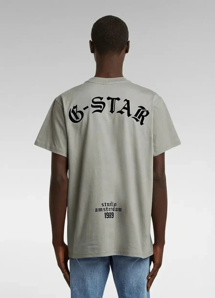 G-Star RAW Flock Back Graphic Wild Dove Loose T-Shirt
