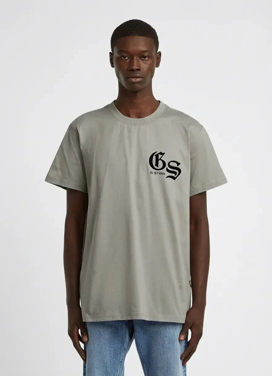 G-Star RAW Flock Back Graphic Wild Dove Loose T-Shirt