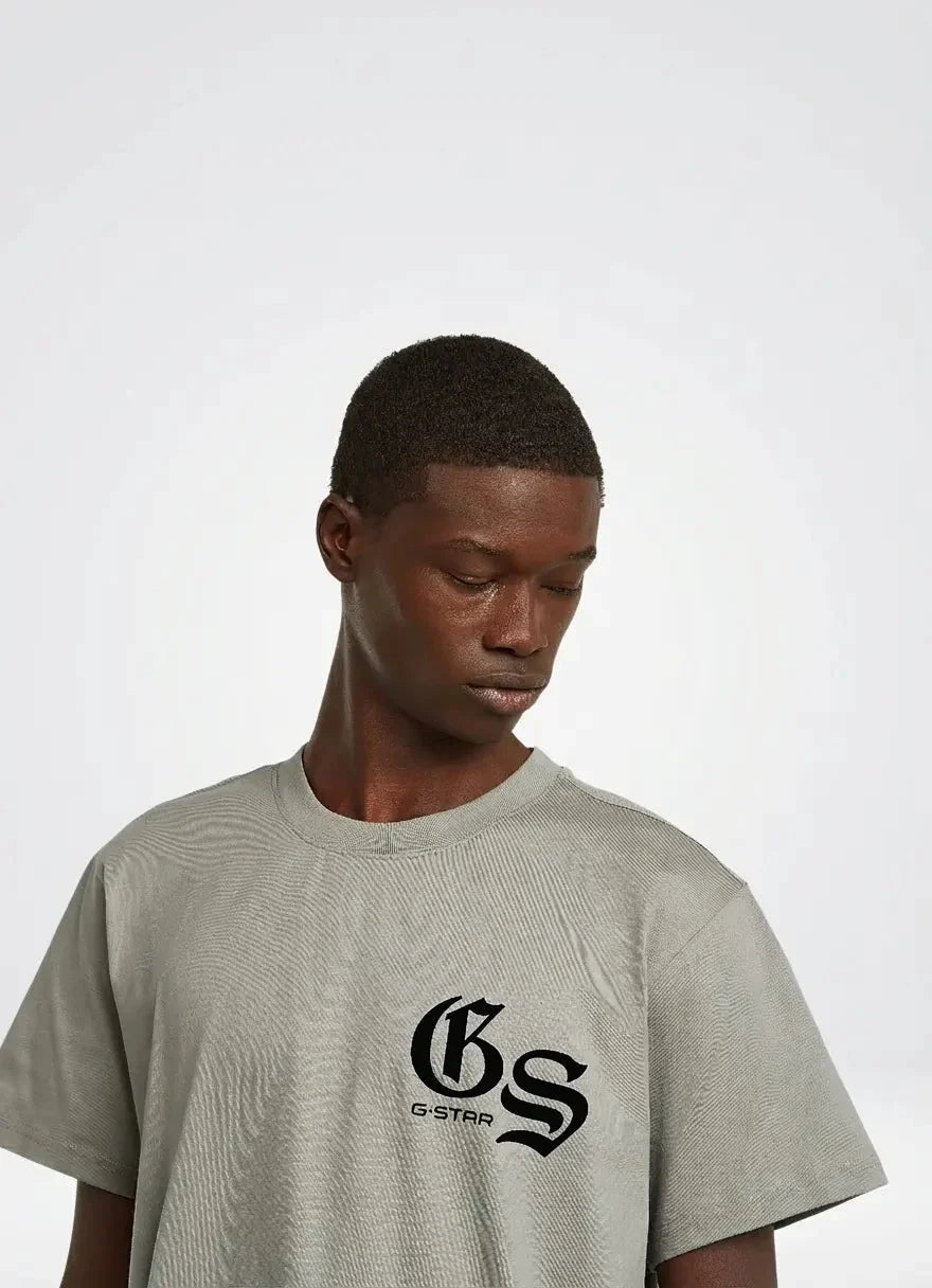 G-Star RAW Flock Back Graphic Wild Dove Loose T-Shirt