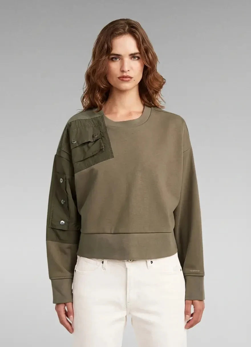 G-Star RAW Heritage Hardware Loose Cropped Turf Sweatshirt