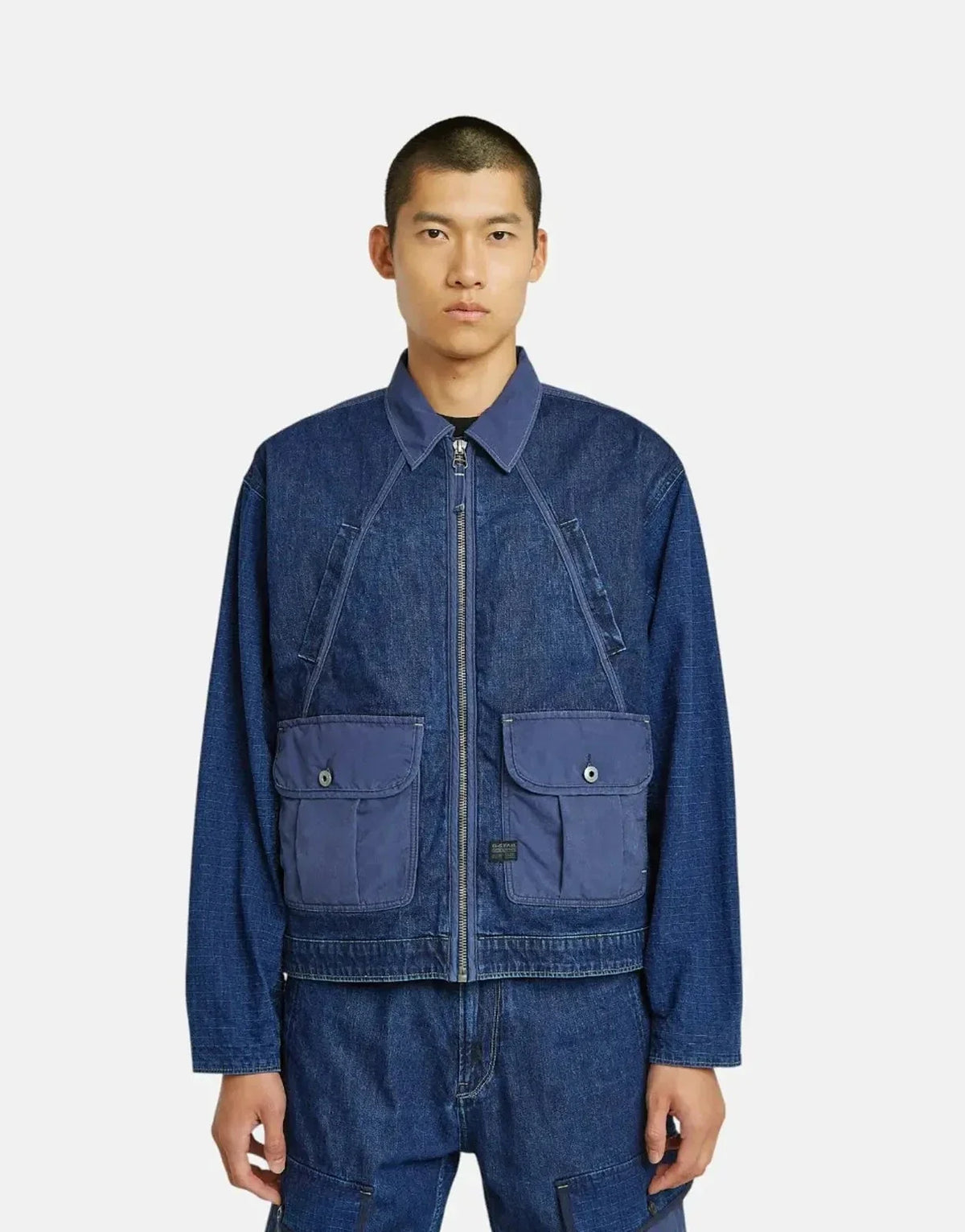 G-Star RAW Mixed Coach Zip Jacket Faded Indigo