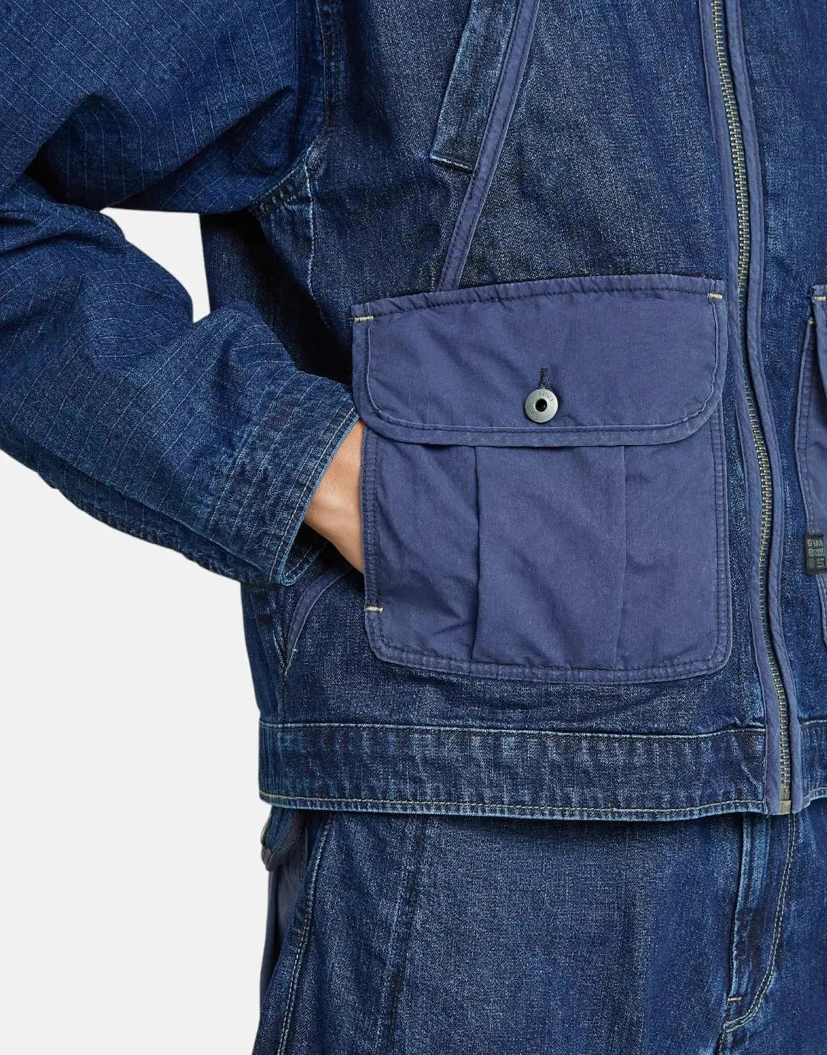 G-Star RAW Mixed Coach Zip Jacket Faded Indigo