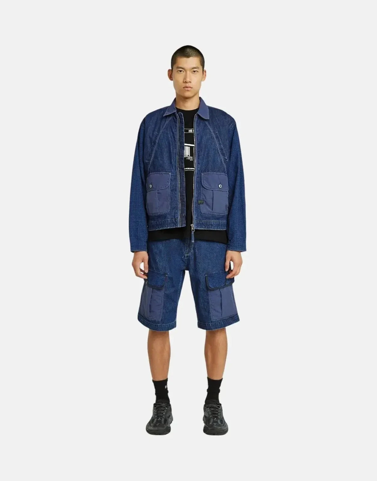 G-Star RAW Mixed Coach Zip Jacket Faded Indigo