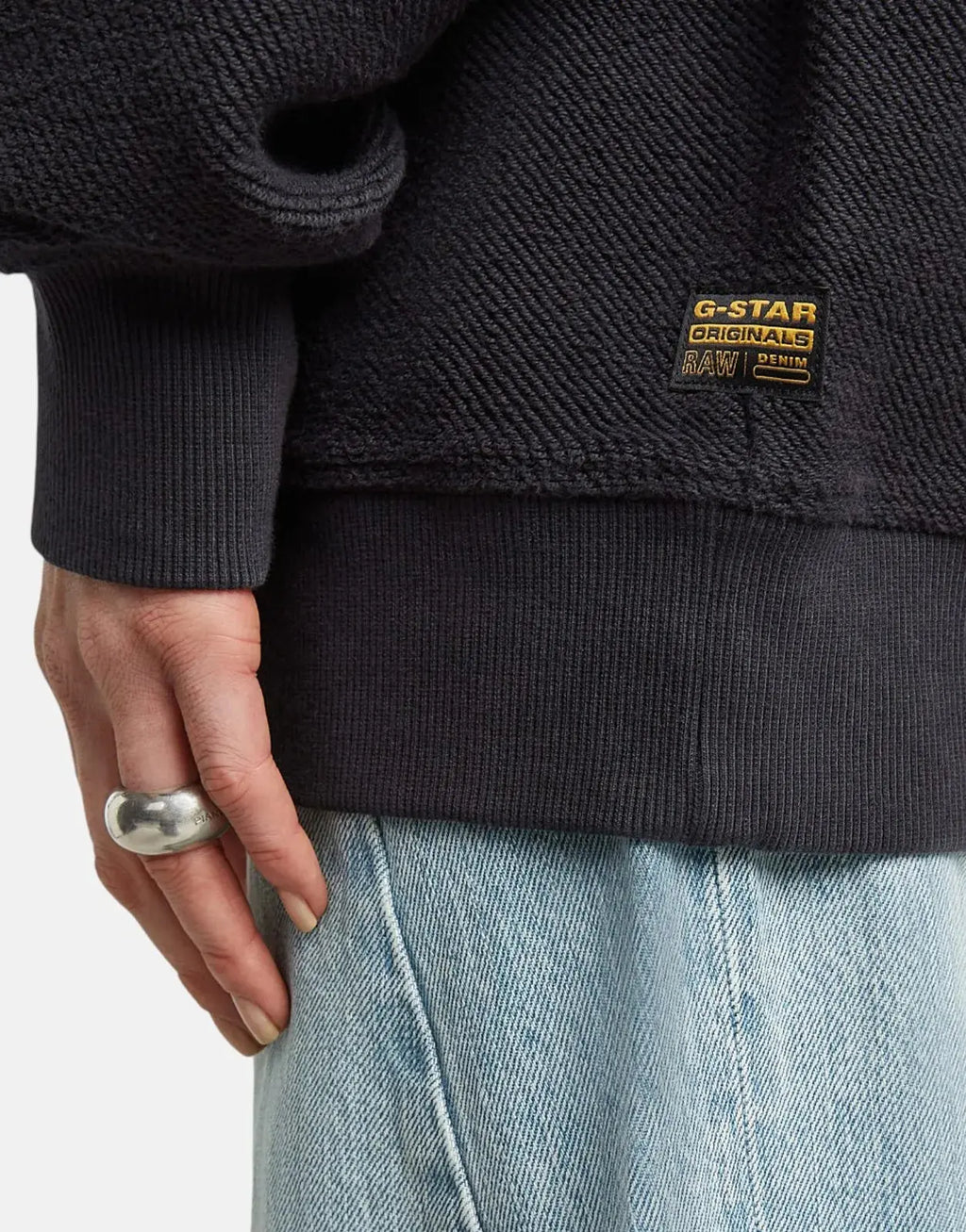 G-Star RAW Multi Pocket Mix Loose Cropped Black Sweater