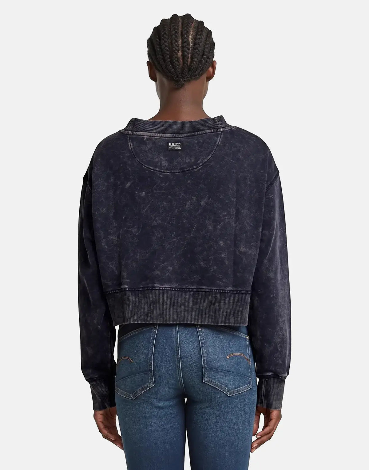 G-Star RAW Overdyed Cropped Logo Loose Osaka Blue
