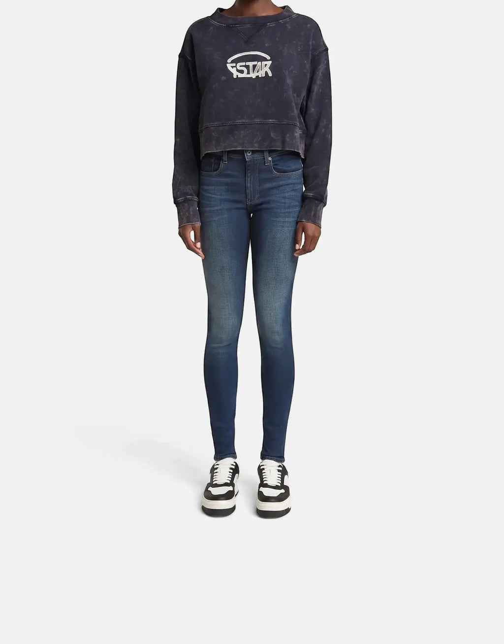 G-Star RAW Overdyed Cropped Logo Loose Osaka Blue