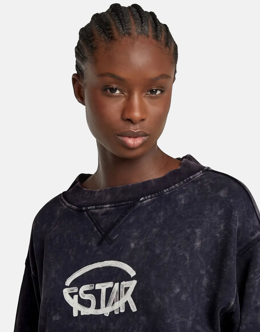 G-Star RAW Overdyed Cropped Logo Loose Osaka Blue
