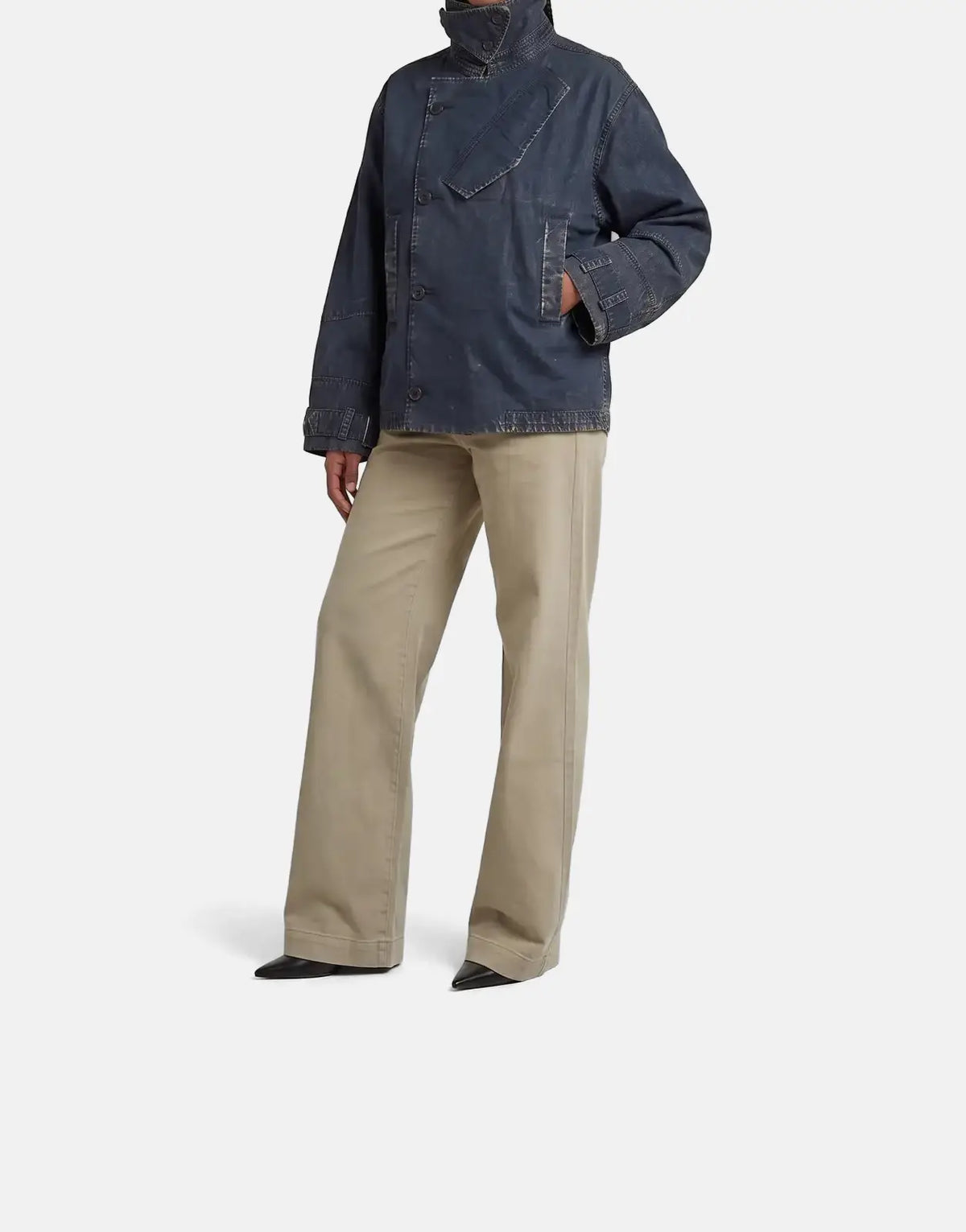 G-Star RAW Oversized Short Trench Coat Overdye Salute