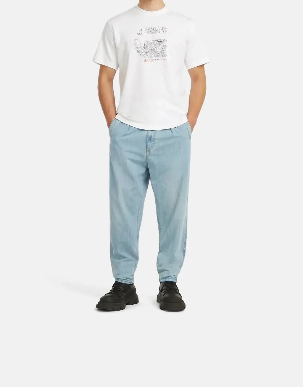 G-Star RAW Pleated Chino Denim Relaxed Tapered Vintage Mirage
