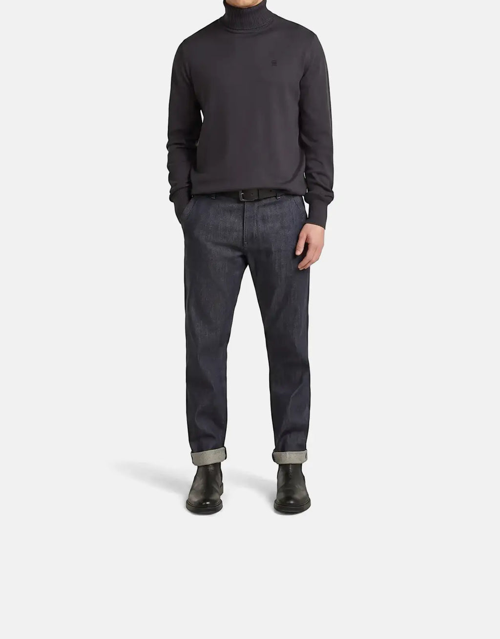 G-Star RAW Regular Fit Asfalt Polo Neck Knit