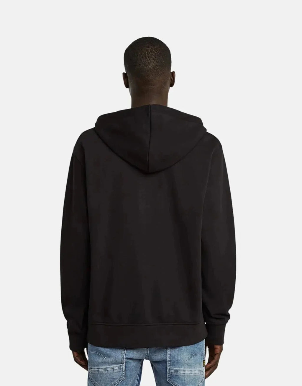 G-Star RAW Script Half Zip Black Hooded Sweatshirt