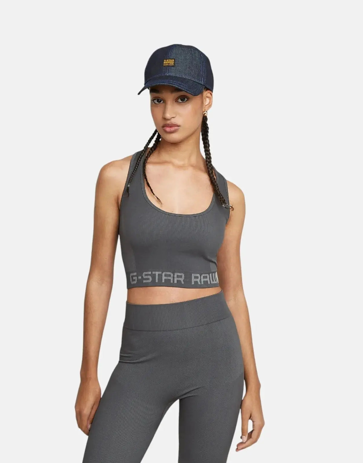 G-Star RAW Seamless Racerback Grey Asphalt Top