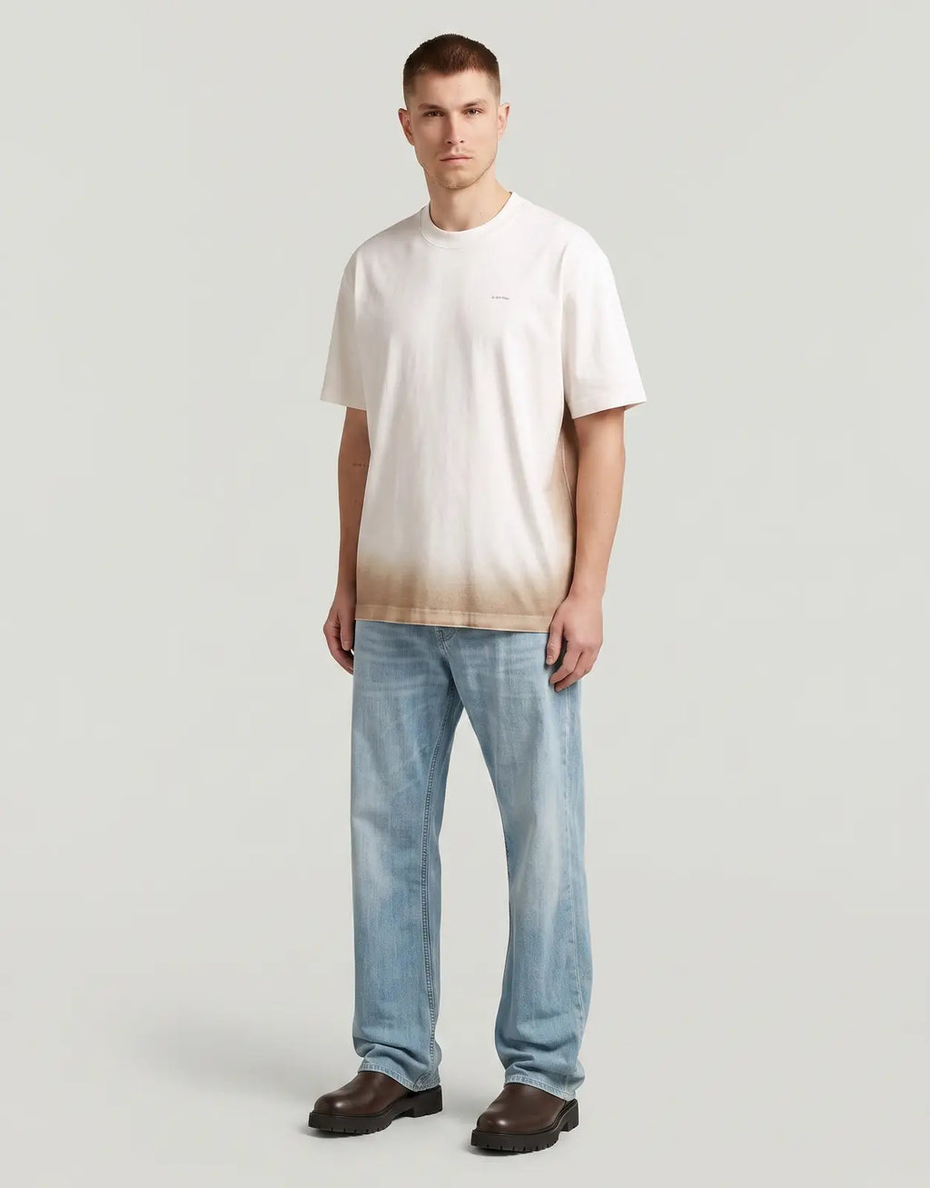 G-Star RAW Sprayed Relaxed Milk/Dk Brick Spray T-Shirt