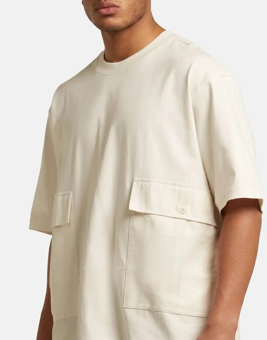 G-Star RAW Utility Fabric Mix Loose Milk T-Shirt