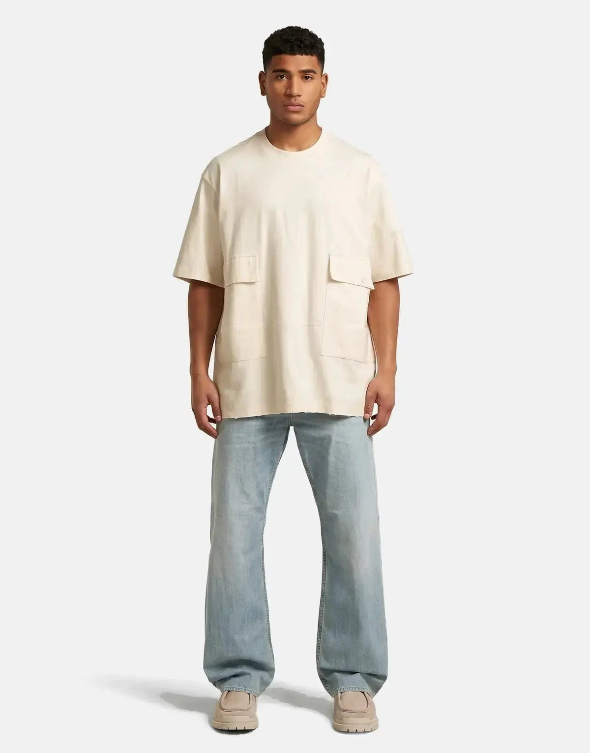 G-Star RAW Utility Fabric Mix Loose Milk T-Shirt