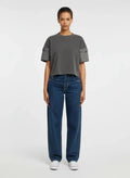 G-Star RAW Washed Mix Boxy Black Cropped T-Shirt