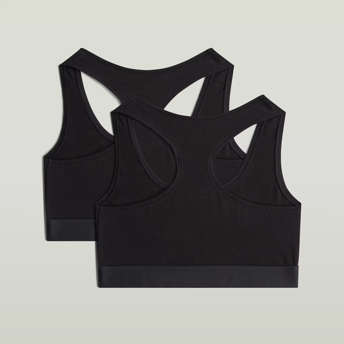 G-Star RAW Logo Racerback Bralette 2 Pack Black