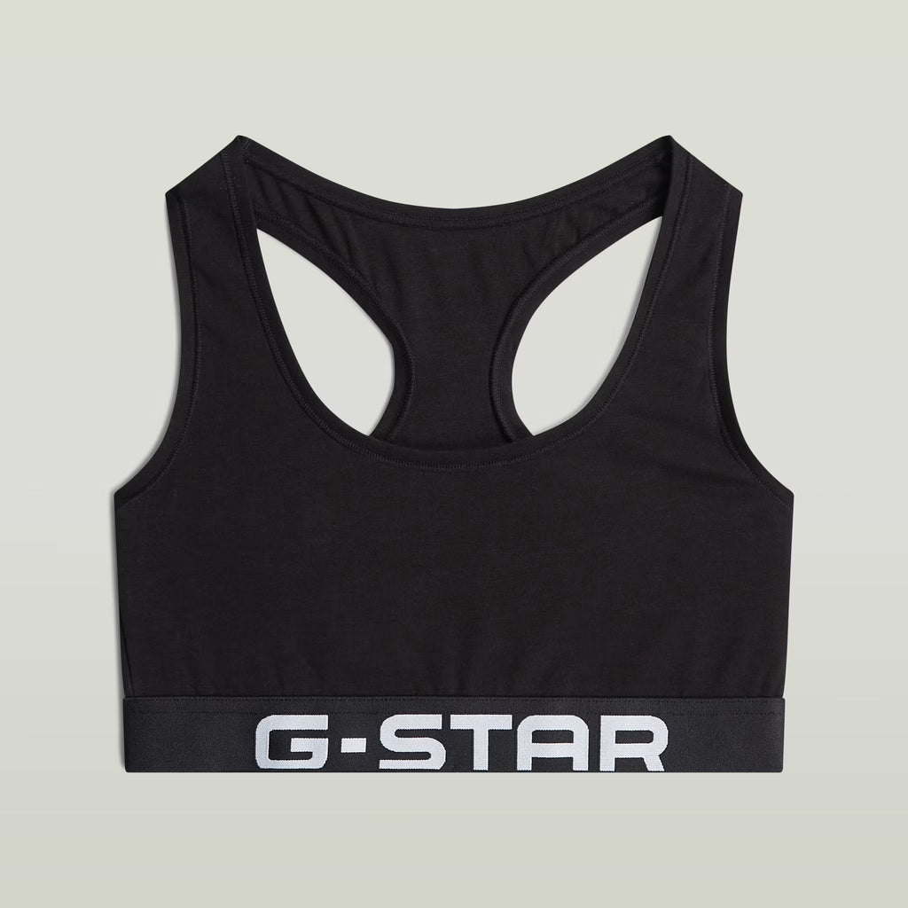 G-Star RAW Logo Racerback Bralette 2 Pack Black