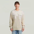 G-Star RAW Woven Mix Whitebalt Knit Pullover