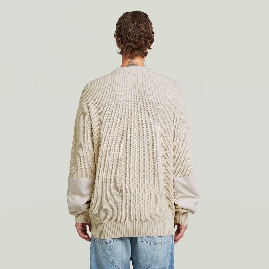 G-Star RAW Woven Mix Whitebalt Knit Pullover