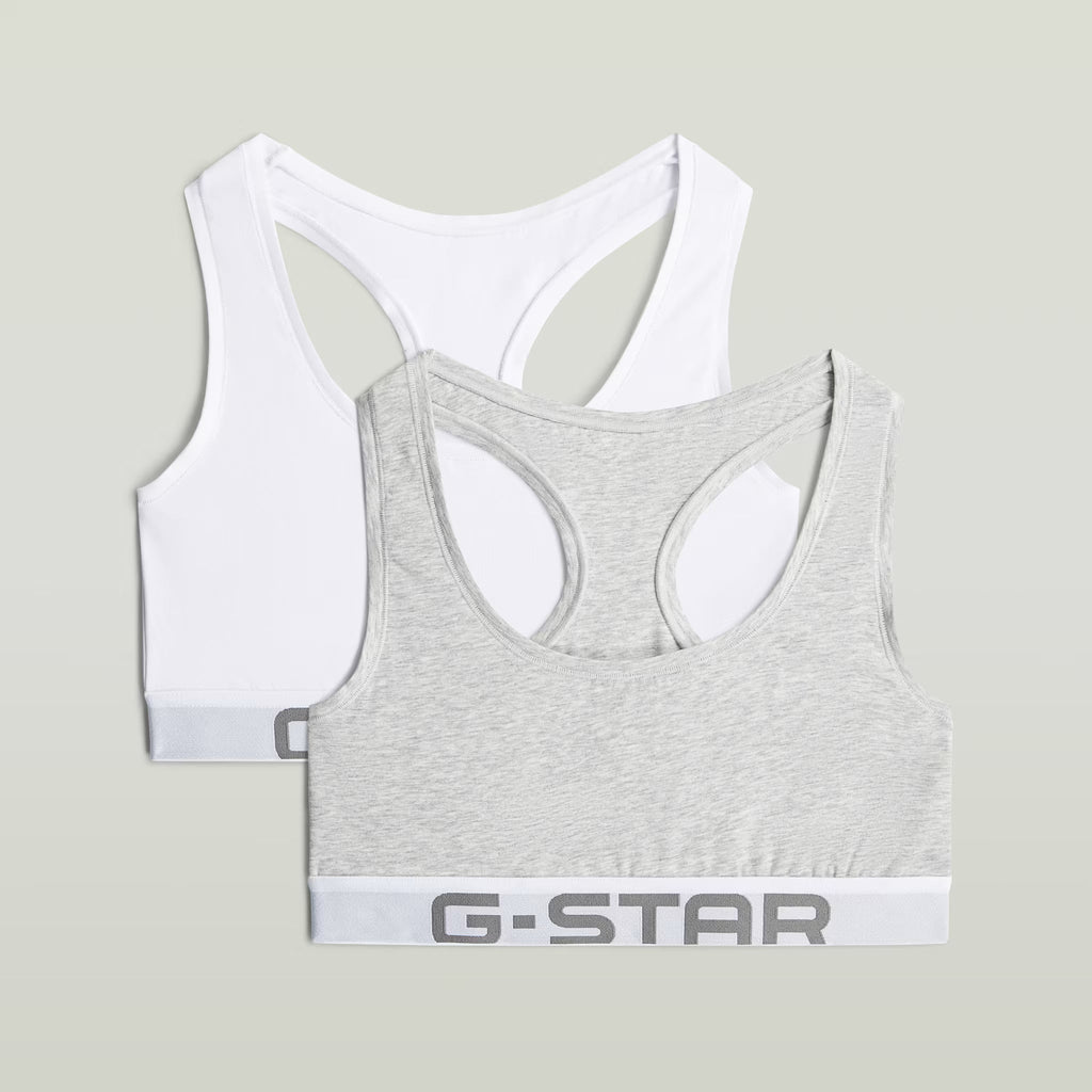 G-Star RAW Logo Raceback Bralette 2 Pack Multi