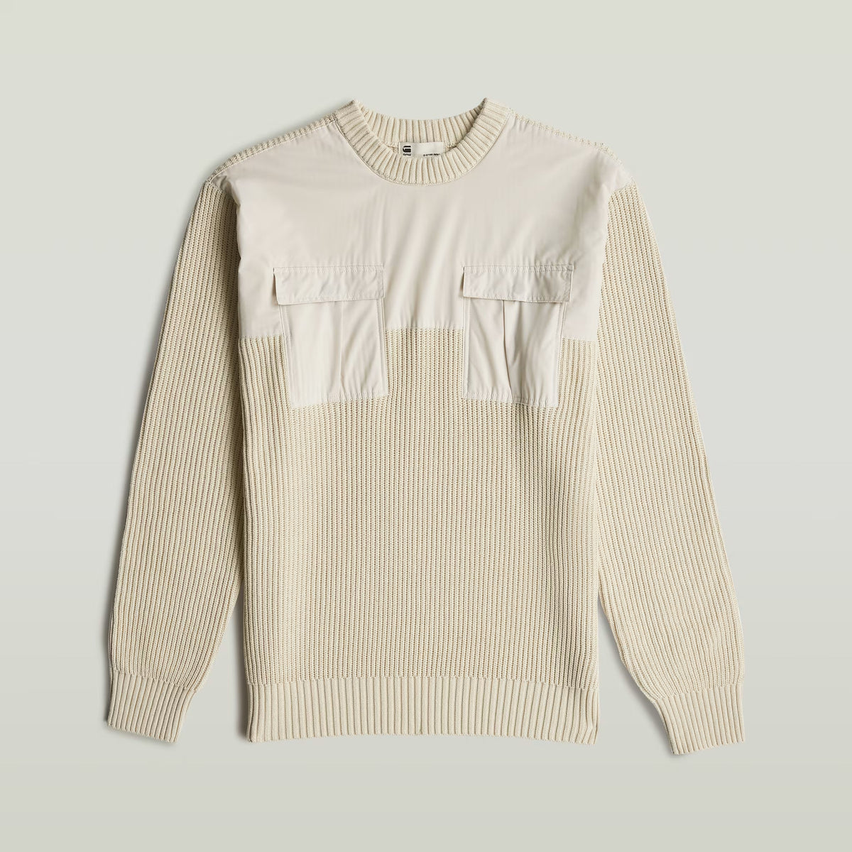 G-Star RAW Woven Mix Whitebalt Knit Pullover
