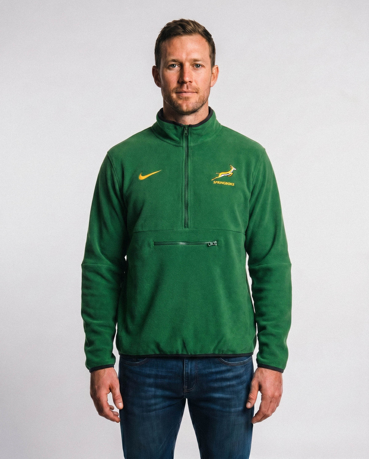 Springboks Nike Mens Polar Half Zip Fleece Gorge Green