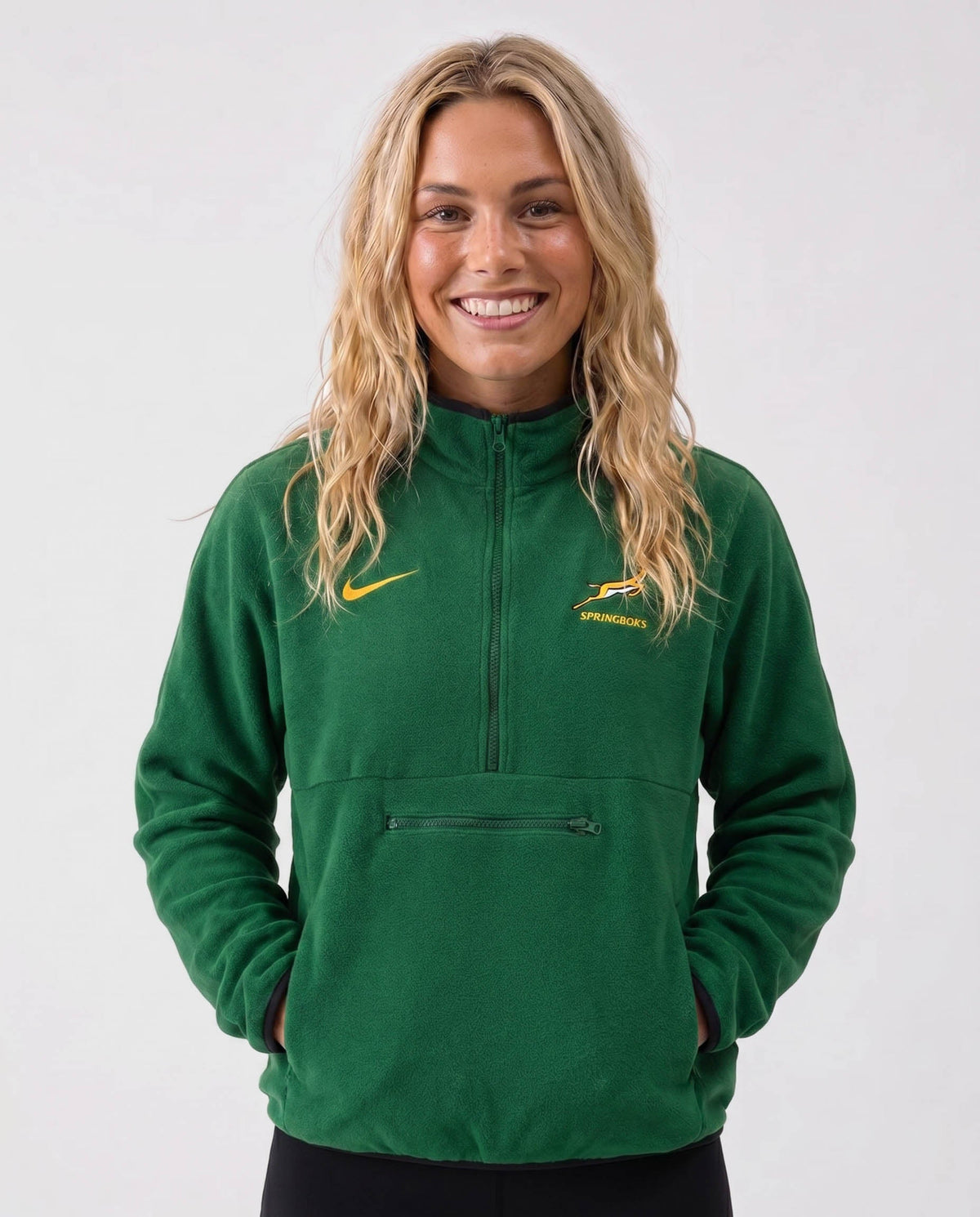 Springboks Nike Mens Polar Half Zip Fleece Gorge Green