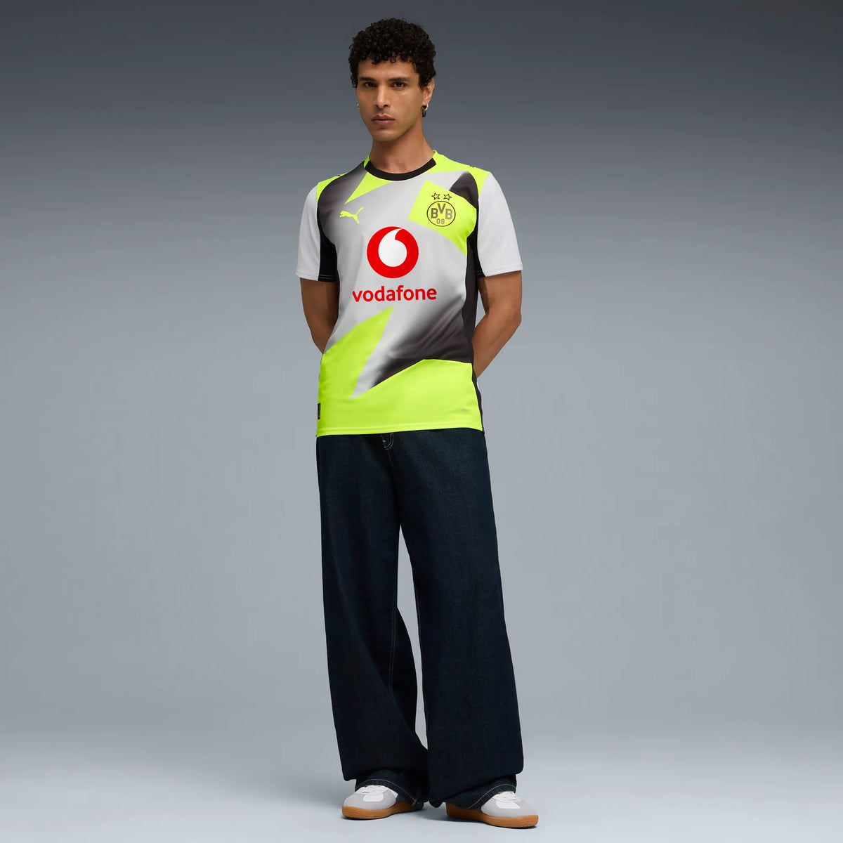Puma Borussia Dortmund 25/26 Away Jersey Silver Mist-Yellow Alert