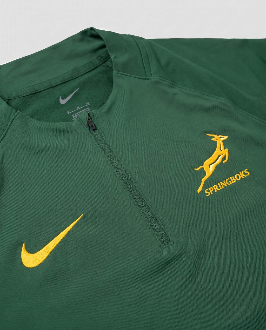 Springboks Nike Mens Rugby Training Quarter Zip Top Gorge Green
