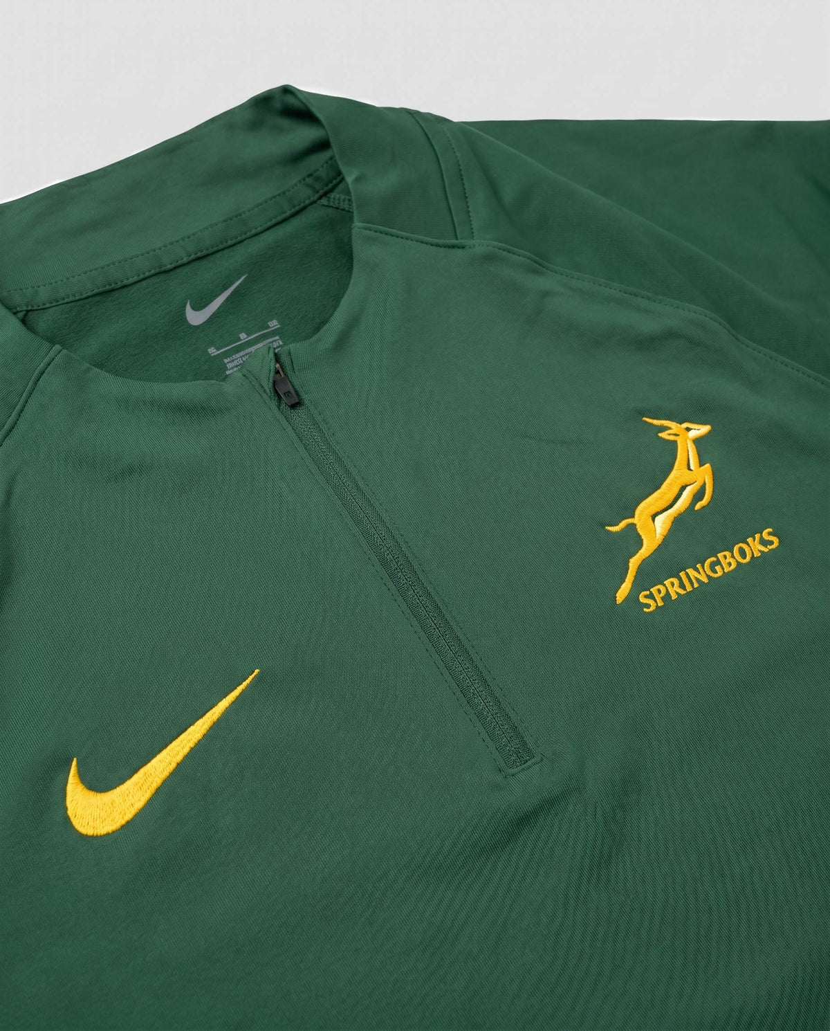 Springboks Nike Mens Rugby Training Quarter Zip Top Gorge Green