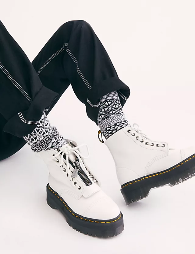 DR. MARTENS SINCLAIR WHITE MILLED LEATHER