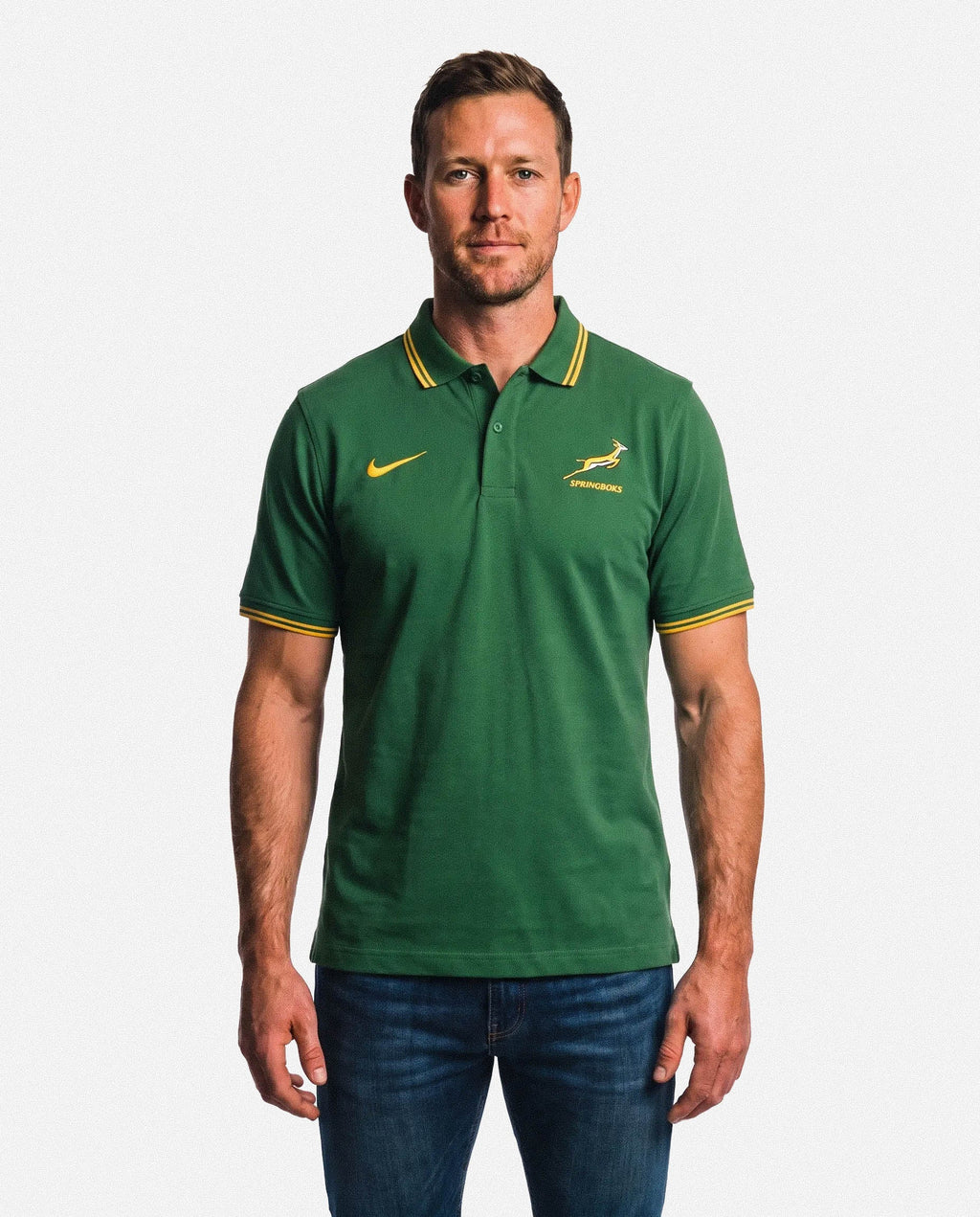 Springboks Nike Mens Pique Polo Gorge Green